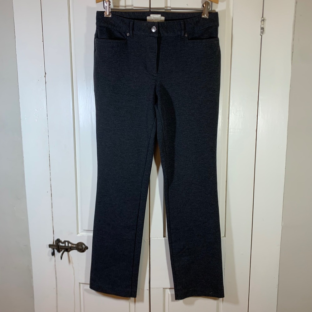 Talbots Signature Womens 6 Charcoal Gray Straight Leg Stretch Trousers Pants